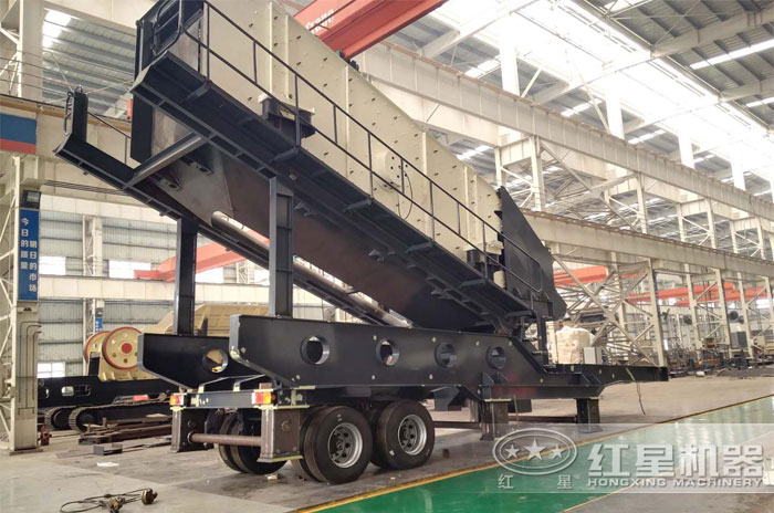 可移動振動篩沙機，半掛車車頭牽引隨時隨地流動作業(yè)